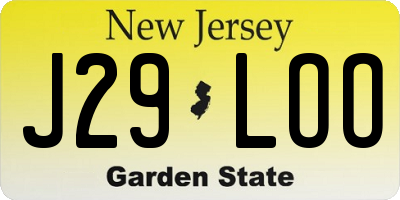 NJ license plate J29LOO