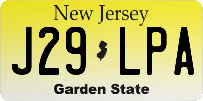 NJ license plate J29LPA