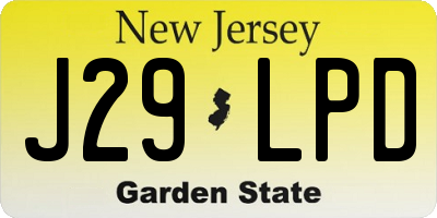 NJ license plate J29LPD