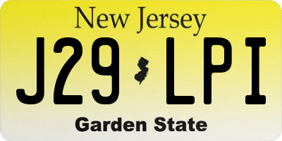 NJ license plate J29LPI