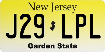 NJ license plate J29LPL