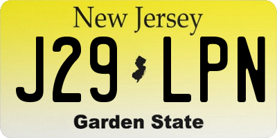 NJ license plate J29LPN