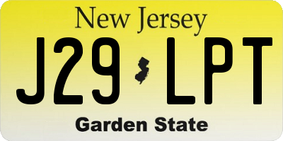 NJ license plate J29LPT