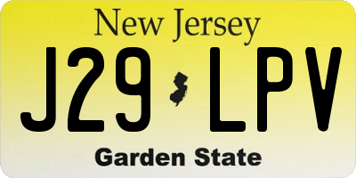 NJ license plate J29LPV