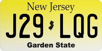 NJ license plate J29LQG