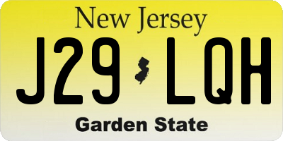 NJ license plate J29LQH