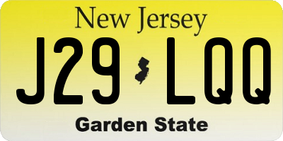 NJ license plate J29LQQ