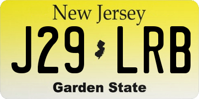 NJ license plate J29LRB
