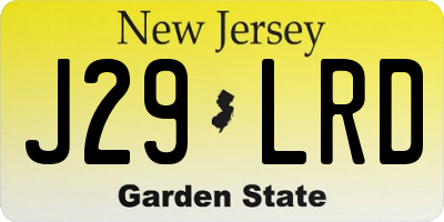 NJ license plate J29LRD
