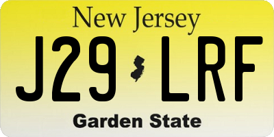NJ license plate J29LRF
