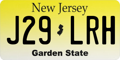 NJ license plate J29LRH