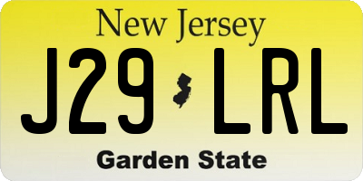 NJ license plate J29LRL