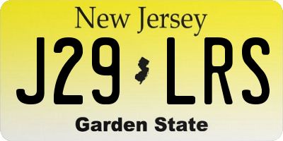 NJ license plate J29LRS