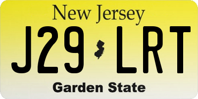 NJ license plate J29LRT