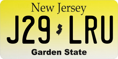 NJ license plate J29LRU