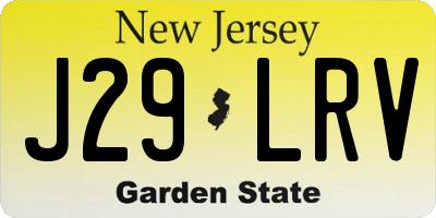 NJ license plate J29LRV
