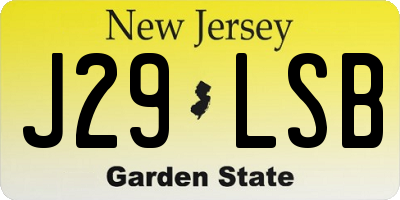 NJ license plate J29LSB