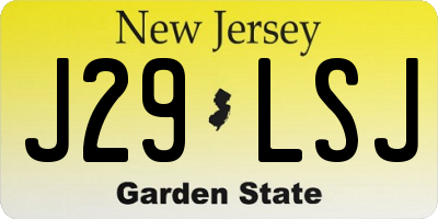 NJ license plate J29LSJ