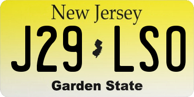 NJ license plate J29LSO