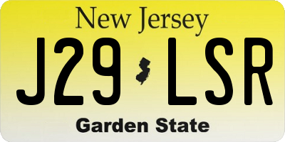 NJ license plate J29LSR