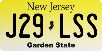 NJ license plate J29LSS