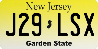 NJ license plate J29LSX