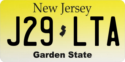 NJ license plate J29LTA