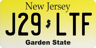 NJ license plate J29LTF