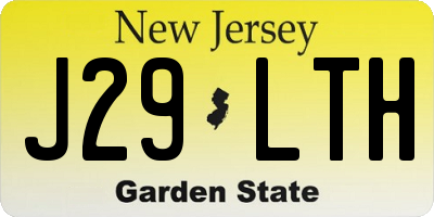 NJ license plate J29LTH