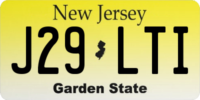 NJ license plate J29LTI