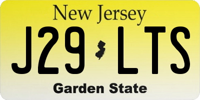 NJ license plate J29LTS