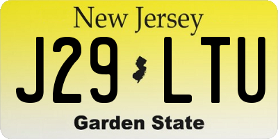 NJ license plate J29LTU