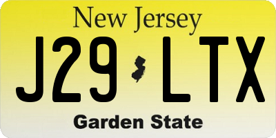 NJ license plate J29LTX