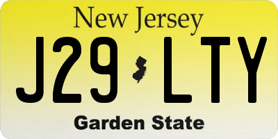 NJ license plate J29LTY