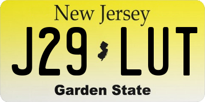 NJ license plate J29LUT