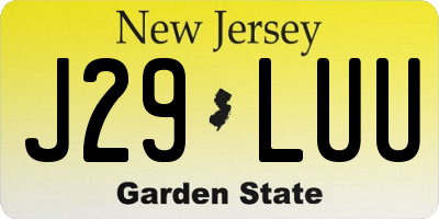 NJ license plate J29LUU