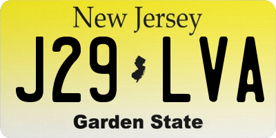 NJ license plate J29LVA