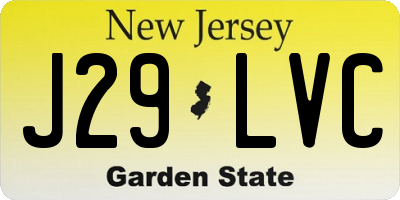 NJ license plate J29LVC