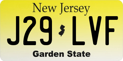 NJ license plate J29LVF