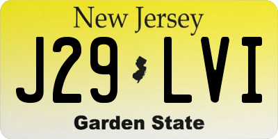 NJ license plate J29LVI