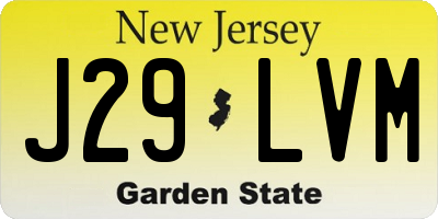 NJ license plate J29LVM