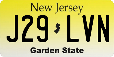 NJ license plate J29LVN