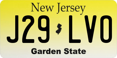 NJ license plate J29LVO