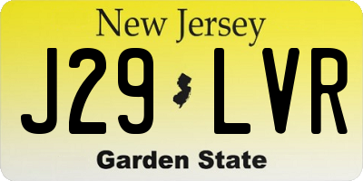 NJ license plate J29LVR