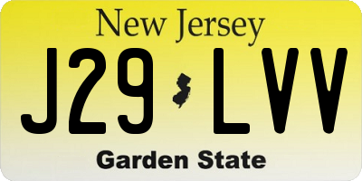 NJ license plate J29LVV