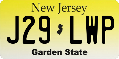 NJ license plate J29LWP