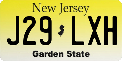 NJ license plate J29LXH