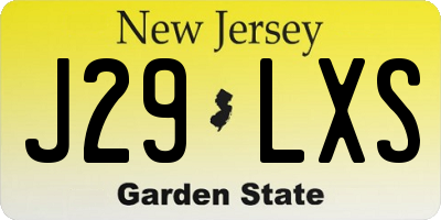 NJ license plate J29LXS