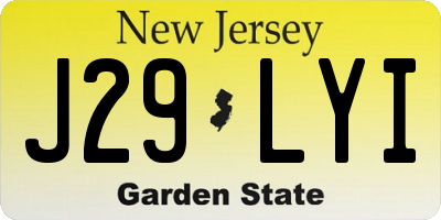 NJ license plate J29LYI