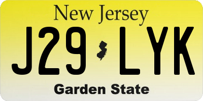 NJ license plate J29LYK